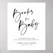 Moderne Baby shower Boeken voor Baby Sign Poster (Voorkant)