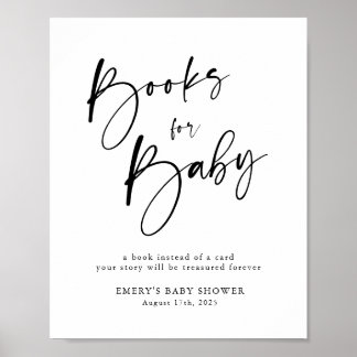 Moderne Baby shower Boeken voor Baby Sign Poster