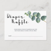Moderne Baby shower Eucalyptus Diaper Raffle Informatiekaartje (Voorkant)