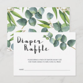 Moderne Baby shower Eucalyptus Diaper Raffle Informatiekaartje