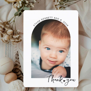 Moderne Baby Shower Foto Handgeschreven Minimalist Briefkaart
