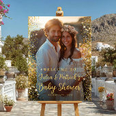 Moderne baby shower foto welkom poster