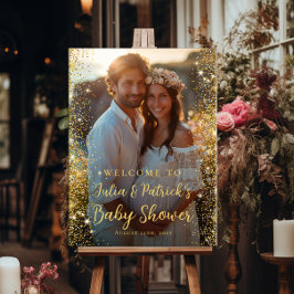 Moderne baby shower foto welkom poster