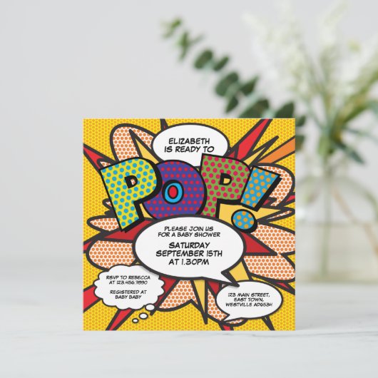 Moderne Baby Shower Fun Klaar om te Knallen Foto Kaart (Staand voorkant)