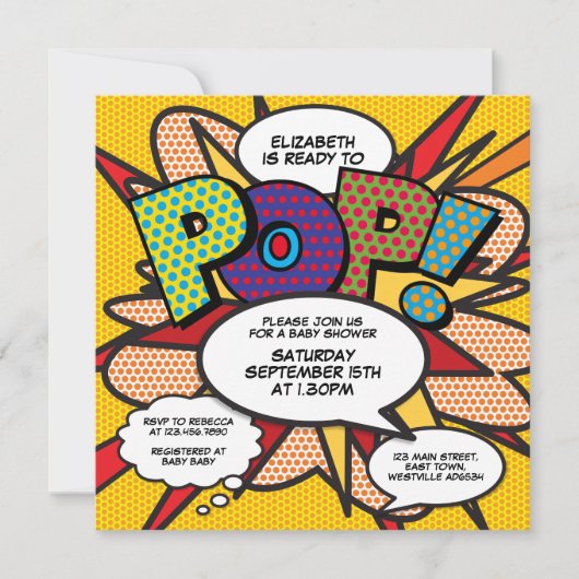 Moderne Baby Shower Fun Klaar om te Knallen Foto Kaart (Voorkant)