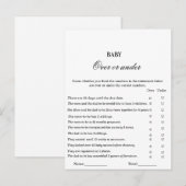 Moderne baby shower game over of onder game briefkaart (Voorkant / Achterkant)