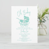 Moderne Baby shower Genderneutrale uitnodiging (Staand voorkant)