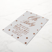 Moderne Baby shower Gold Stippen geperst Folie Uitnodiging (Gedraaid)