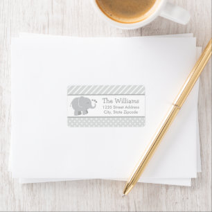 Moderne Baby shower grijs en wit Etiket
