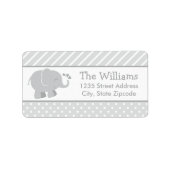 Moderne Baby shower grijs en wit Etiket (Voorkant)