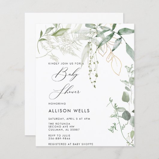 Moderne Baby shower Invitation Flyer (Voorkant / Achterkant)