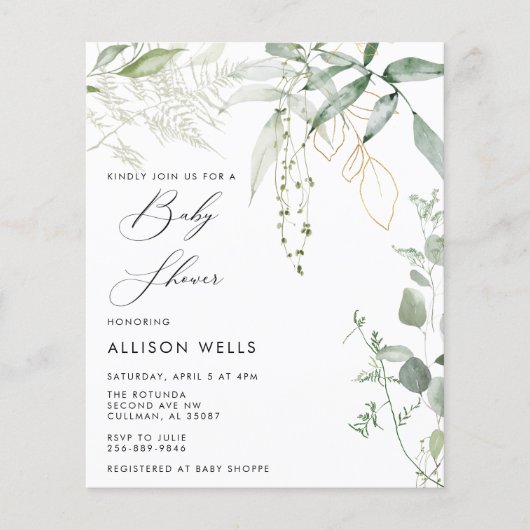 Moderne Baby shower Invitation Flyer (Voorkant)