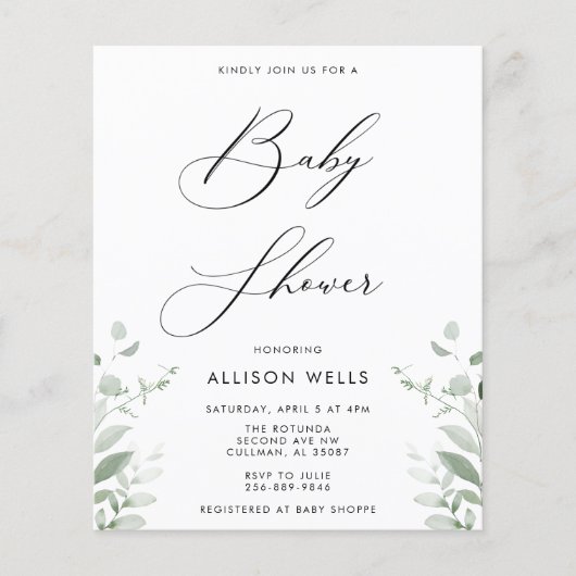 Moderne Baby shower Invitation Flyer (Voorkant)
