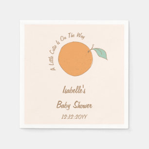 Moderne baby shower met een klein moppie sinaasapp servet