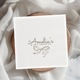 Moderne baby shower met neutrale cafe thema en str servet