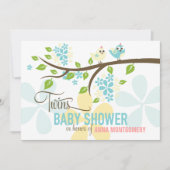Moderne Baby shower met tweelingstaarten voor voge Kaart (Voorkant)
