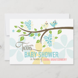Moderne Baby shower met tweelingstaarten voor voge Kaart