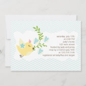 Moderne Baby shower met tweelingstaarten voor voge Kaart (Achterkant)