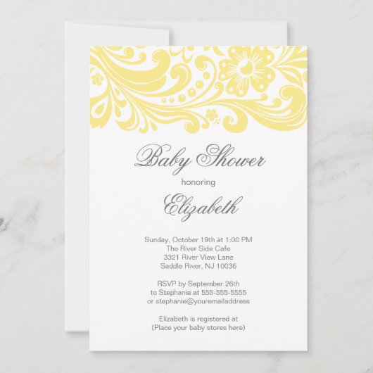 Moderne Baby shower met zachte, geelbruin vezel Kaart (Voorkant)