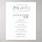 Moderne Baby Shower | Poster met handtekeningdrank (Voorkant)