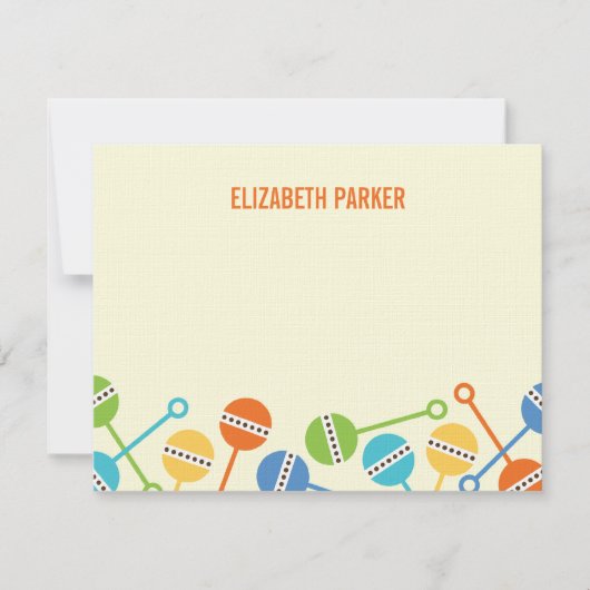 Moderne Baby shower Rattles Bedankt kaarten (Voorkant)