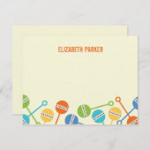 Moderne Baby shower Rattles Bedankt kaarten (Voorkant / Achterkant)