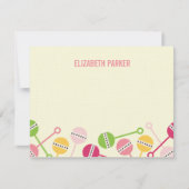 Moderne Baby shower Rattles Bedankt kaarten Notitiekaartje (Voorkant)