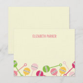 Moderne Baby shower Rattles Bedankt kaarten Notitiekaartje (Voorkant / Achterkant)