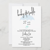 Moderne baby shower strooi blauwe uitnodiging (Voorkant)