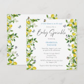 Moderne baby shower strooigoed met citroen voor de kaart (Voorkant / Achterkant)