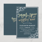 Moderne Baby shower-suiker & specerijen & alles-Ni Kaart (Voorkant / Achterkant)