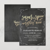 Moderne Baby shower-suiker & specerijen & alles-Ni Kaart (Voorkant / Achterkant)