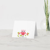 Moderne Baby shower Uil Bedankt Opmerking Kaart (Achterkant)