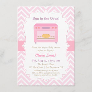 Moderne Baby Shower Uitnodigingen met een Broodje 