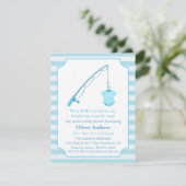 Moderne baby shower uitnodigingen met vissthema (Staand voorkant)
