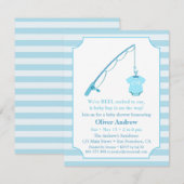 Moderne baby shower uitnodigingen met vissthema (Voorkant / Achterkant)