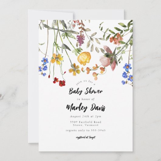 Moderne Baby shower van de Garden Greenery Kaart (Voorkant)