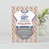 Moderne Baby shower van de "Little Slugger" Baseba Kaart (Staand voorkant)