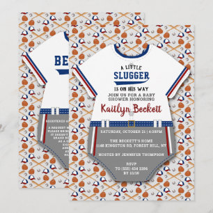 Moderne Baby shower van de "Little Slugger" Baseba Kaart