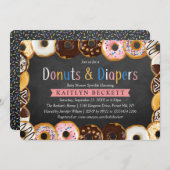 Moderne Baby shower van donuts en luiers Kaart (Voorkant / Achterkant)