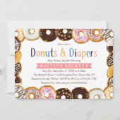 Moderne Baby shower van donuts en luiers Kaart (Voorkant)