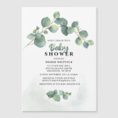 Moderne Baby shower van Eucalyptus Magnetische Uitnodiging (Voorkant)