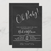 Moderne baby shower van het karton met luzerne kaart (Voorkant / Achterkant)