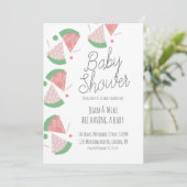 Moderne Baby shower van Watermeloenen Confetti Kaart (Staand voorkant)