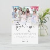 Moderne Baby shower voor fotobedekking Bedankkaart (Staand voorkant)