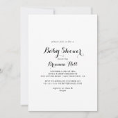 Moderne Baby shower voor kalligrafie Kaart (Voorkant)
