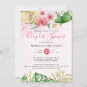 Moderne Baby shower voor tropische zomerparen Kaart (Voorkant)