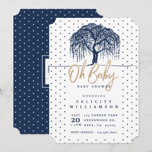 Moderne Baby shower voor wilde bomen Kaart (Voorkant / Achterkant)