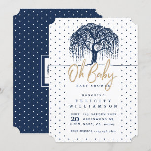 Moderne Baby shower voor wilde bomen Kaart