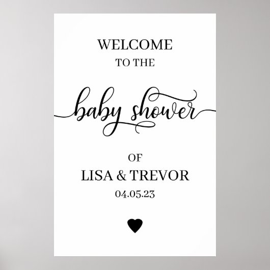 Moderne Baby shower welkomstteken Poster minimalis (Voorkant)